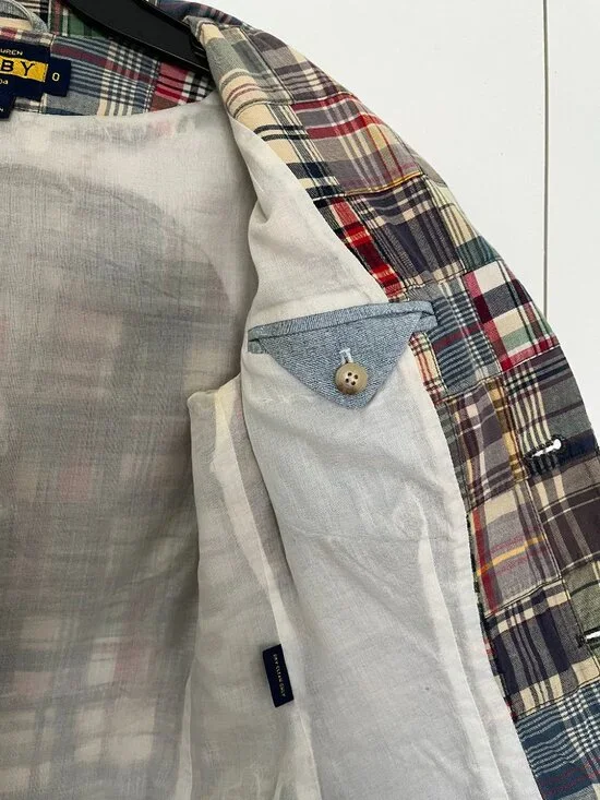 Ralph Lauren Rugby blazer patchwork vintage cotton lined size xs women - Picture 9 of 13